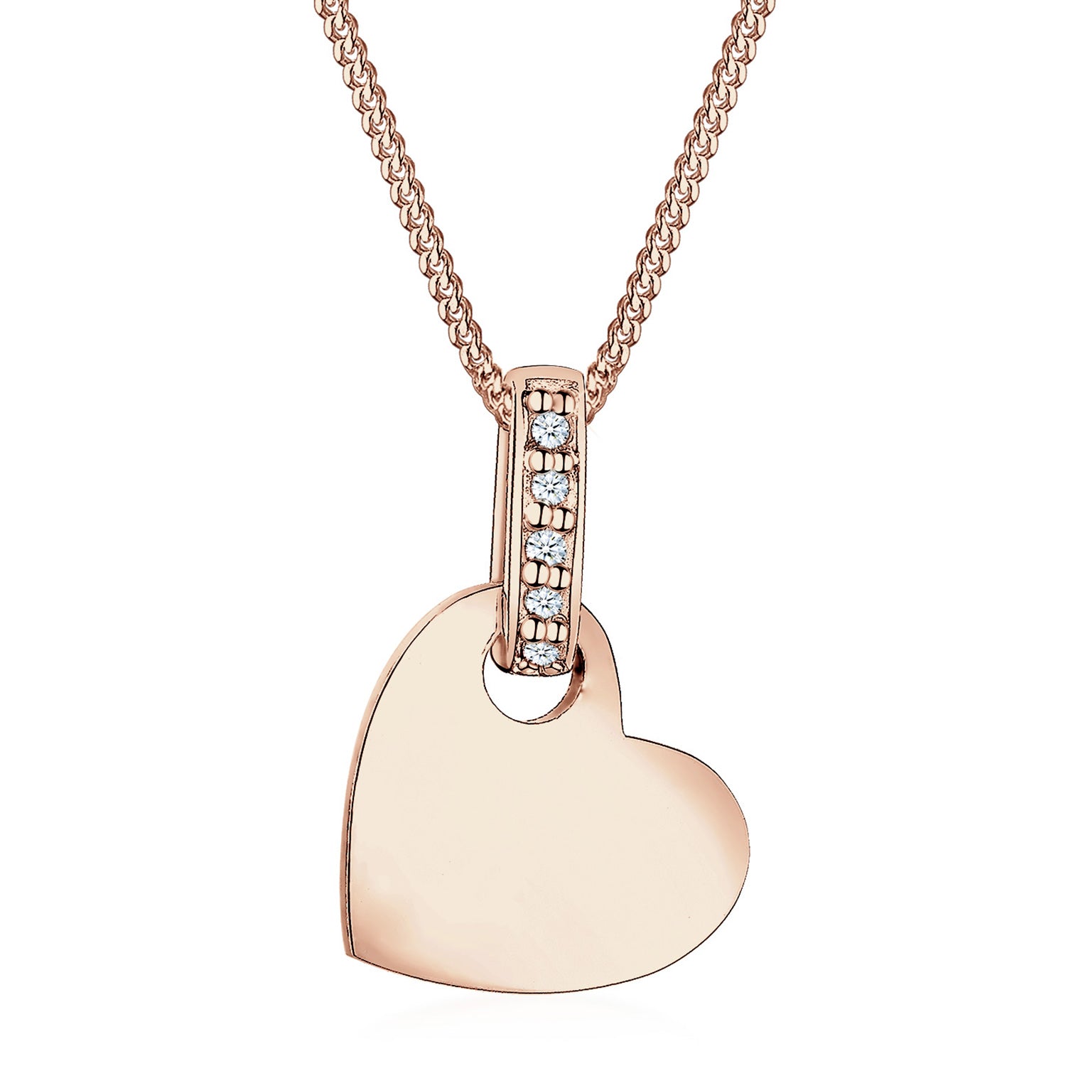 Roségold - Elli DIAMONDS | Halskette Herz | Diamant ( Weiß, 0,025 ct ) | 925 Sterling Silber Rosegold