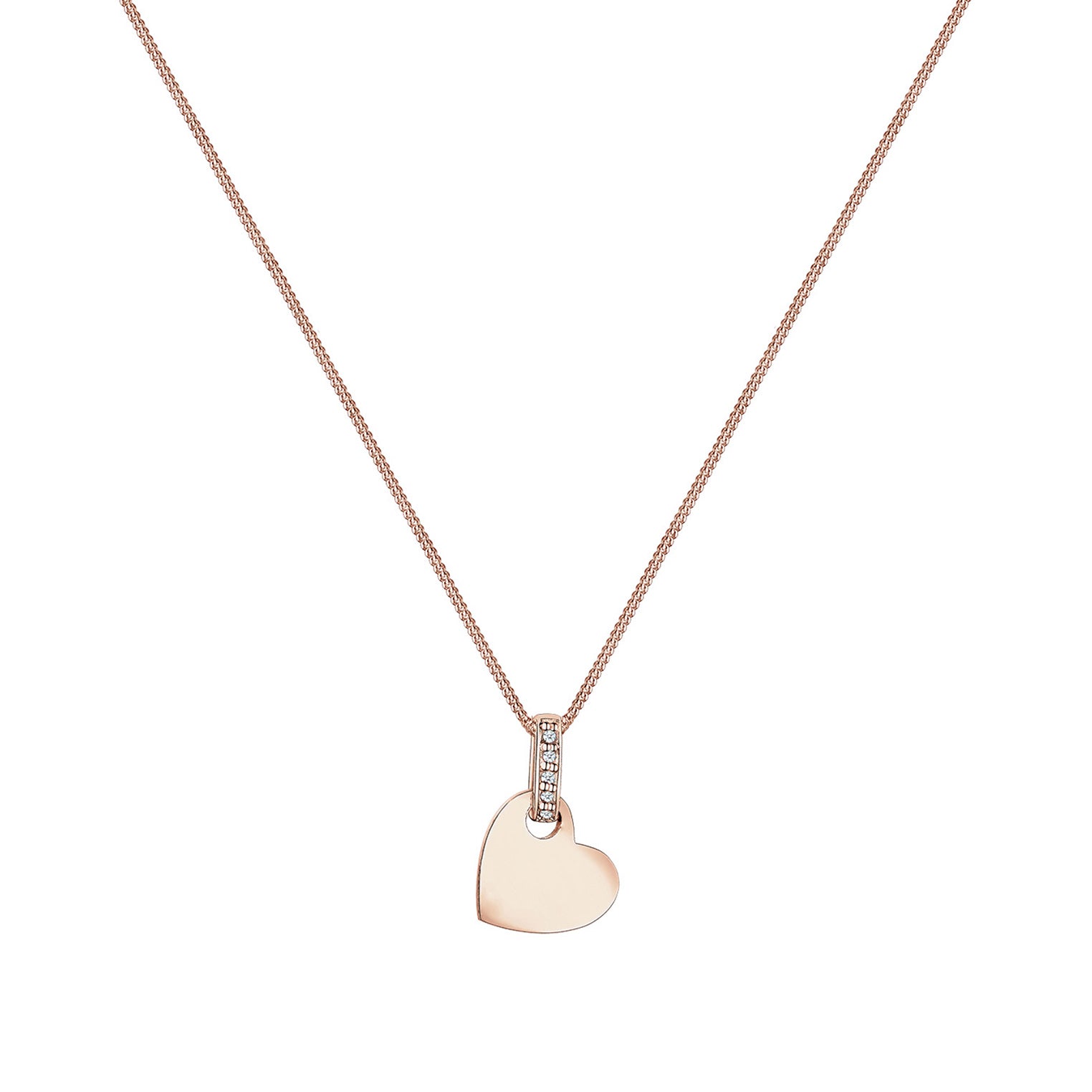 Roségold - Elli DIAMONDS | Halskette Herz | Diamant (Weiß, 0,025 ct) | 925 Sterling Silber Rosegold
