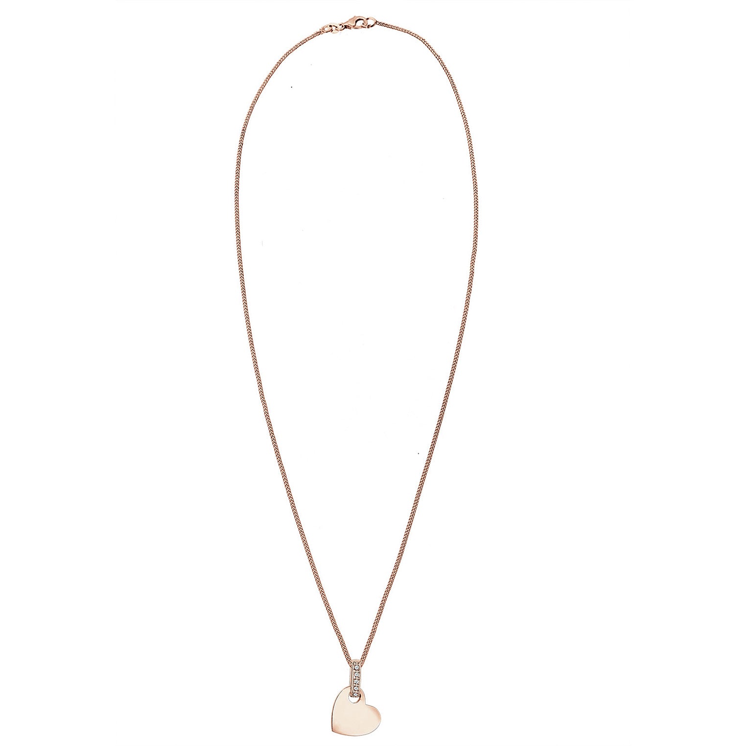 Roségold - Elli DIAMONDS | Halskette Herz | Diamant (Weiß, 0,025 ct) | 925 Sterling Silber Rosegold