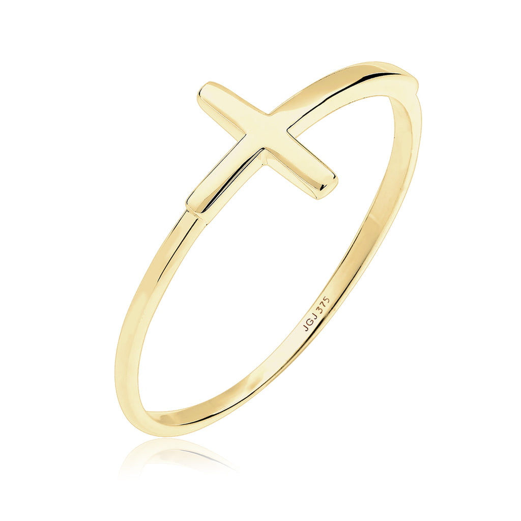 Gold - Elli PREMIUM | Ring Kreuz | 375 Gelbgold