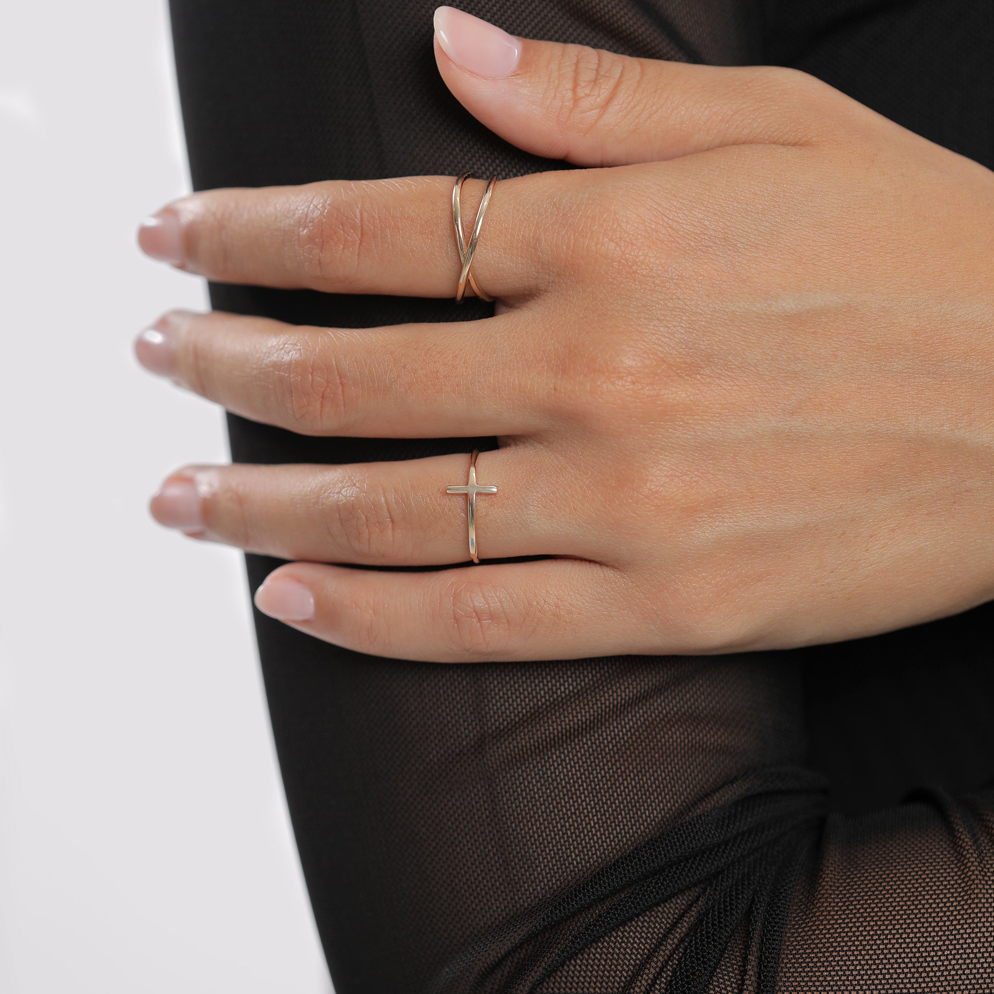 Gold - Elli PREMIUM | Ring Kreuz | 375 Gelbgold