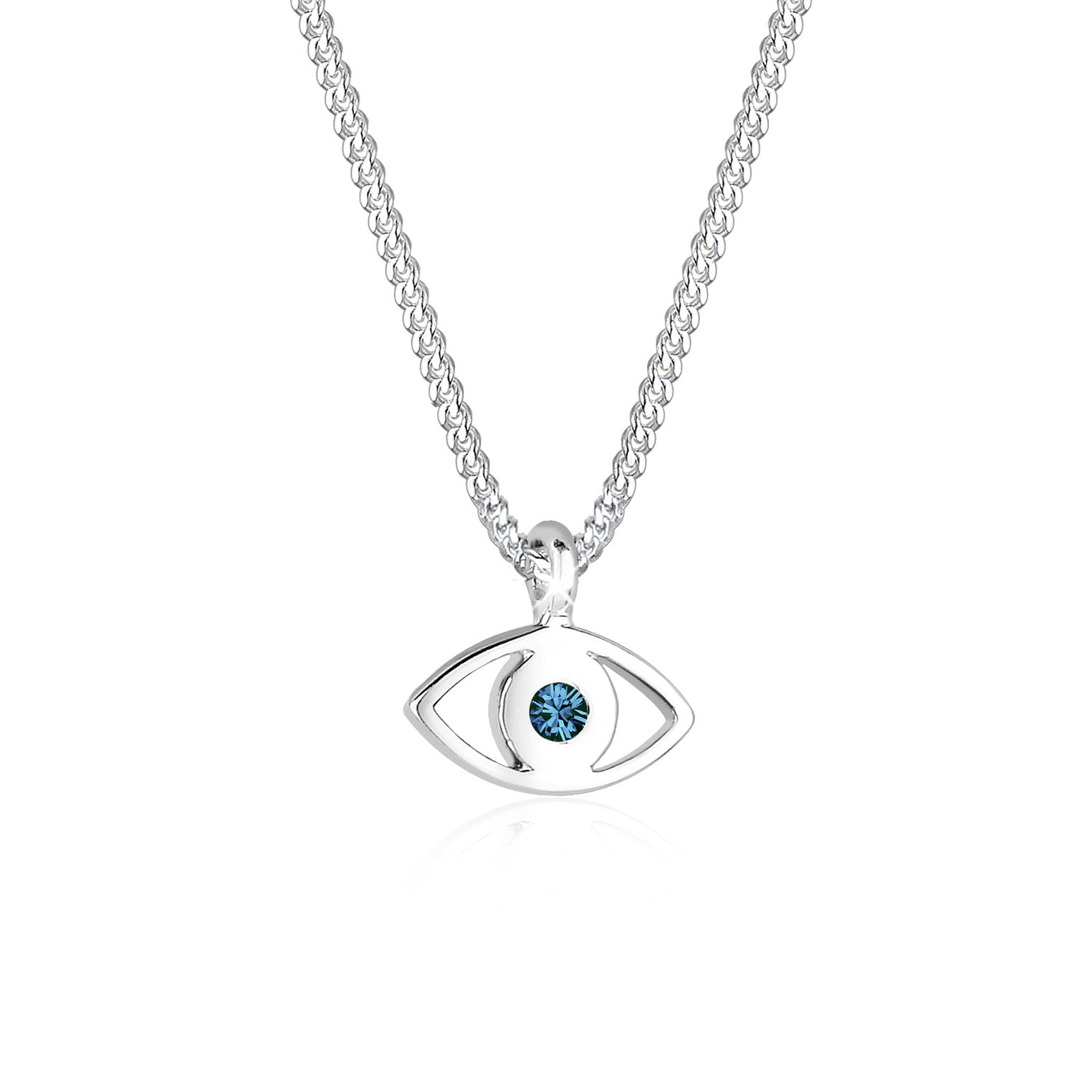 Blau - Elli | Halskette Evil Eye | Kristall (Blau) | 925er Sterling Silber