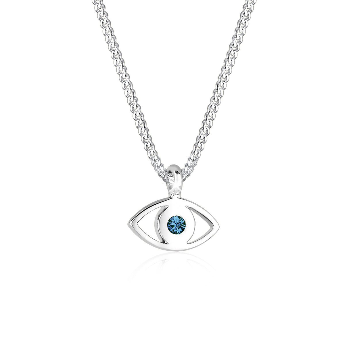 Blau - Elli | Halskette Evil Eye | Kristall (Blau) | 925er Sterling Silber