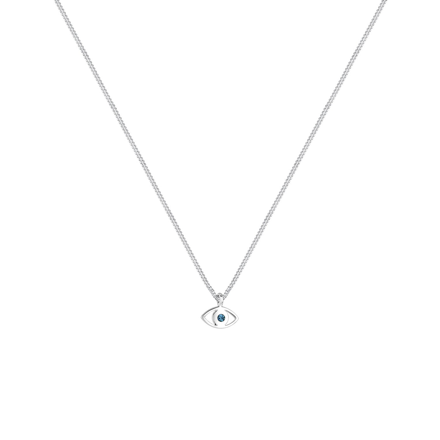 Blau - Elli | Halskette Evil Eye | Kristall (Blau) | 925er Sterling Silber