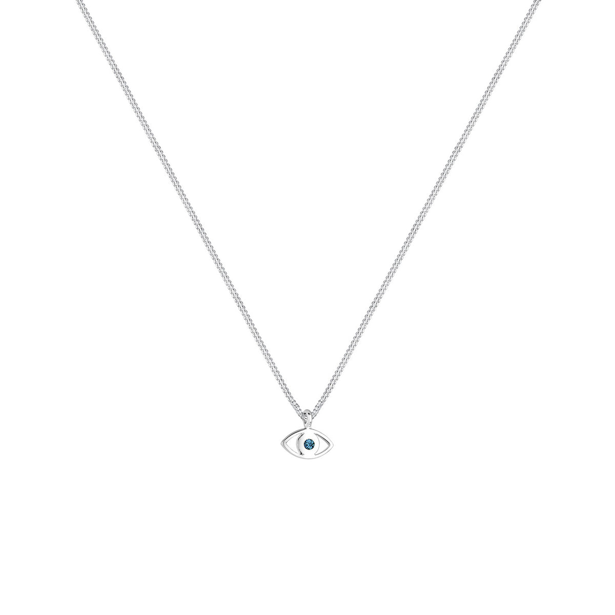 Blau - Elli | Halskette Evil Eye | Kristall (Blau) | 925er Sterling Silber