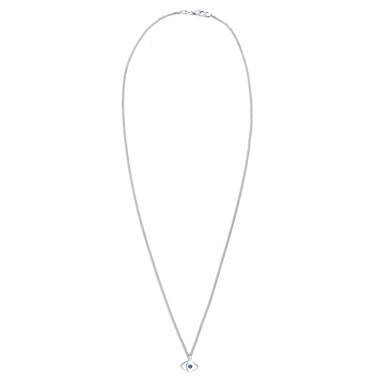 Blau - Elli | Halskette Evil Eye | Kristall (Blau) | 925er Sterling Silber