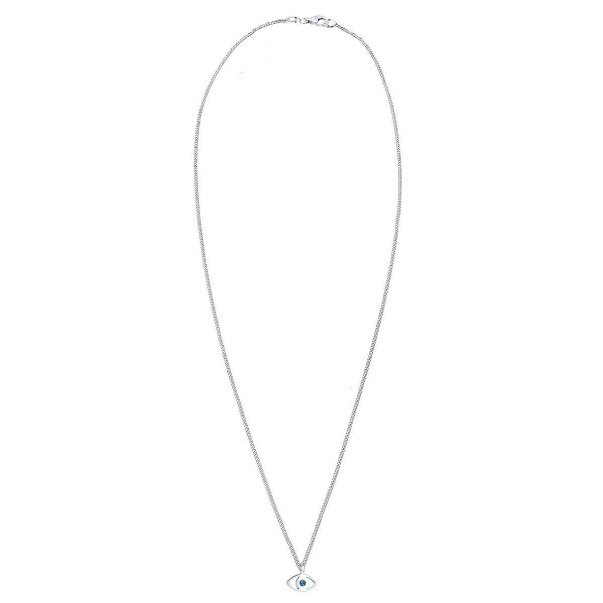 Blau - Elli | Halskette Evil Eye | Kristall (Blau) | 925er Sterling Silber