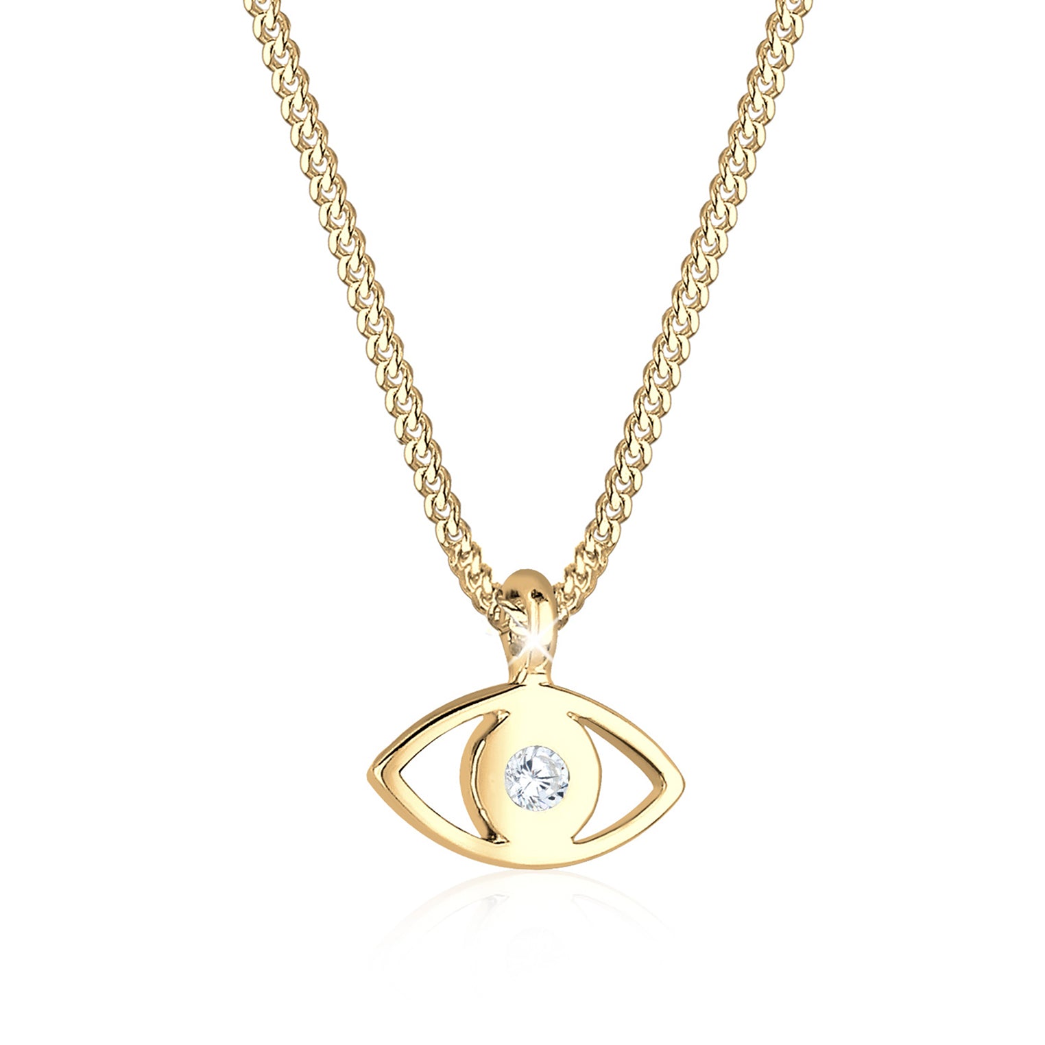 Weiß - Elli | Halskette Evil Eye | Kristall ( Weiß ) | 925 Sterling Silber vergoldet