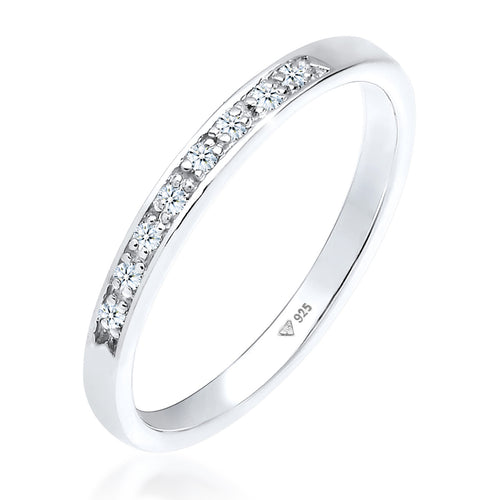 Weiß - Elli DIAMONDS | Verlobungsring | Diamant ( Weiß, 0,04 ct ) | 925er Sterling Silber