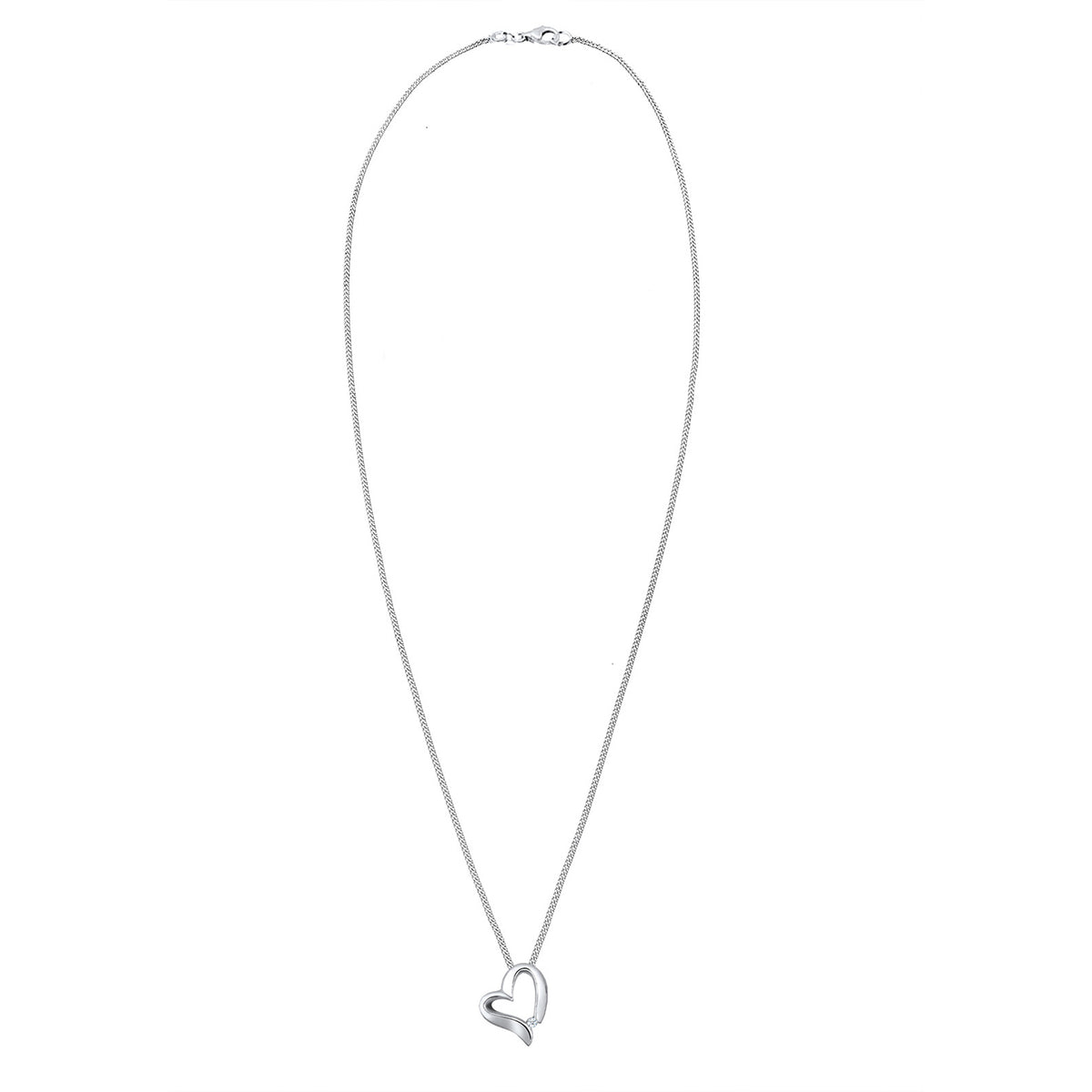 Weiß - Elli DIAMONDS | Halskette Herz Anhänger | Diamant (Weiß, 0.015 ct) | 925er Sterling Silber