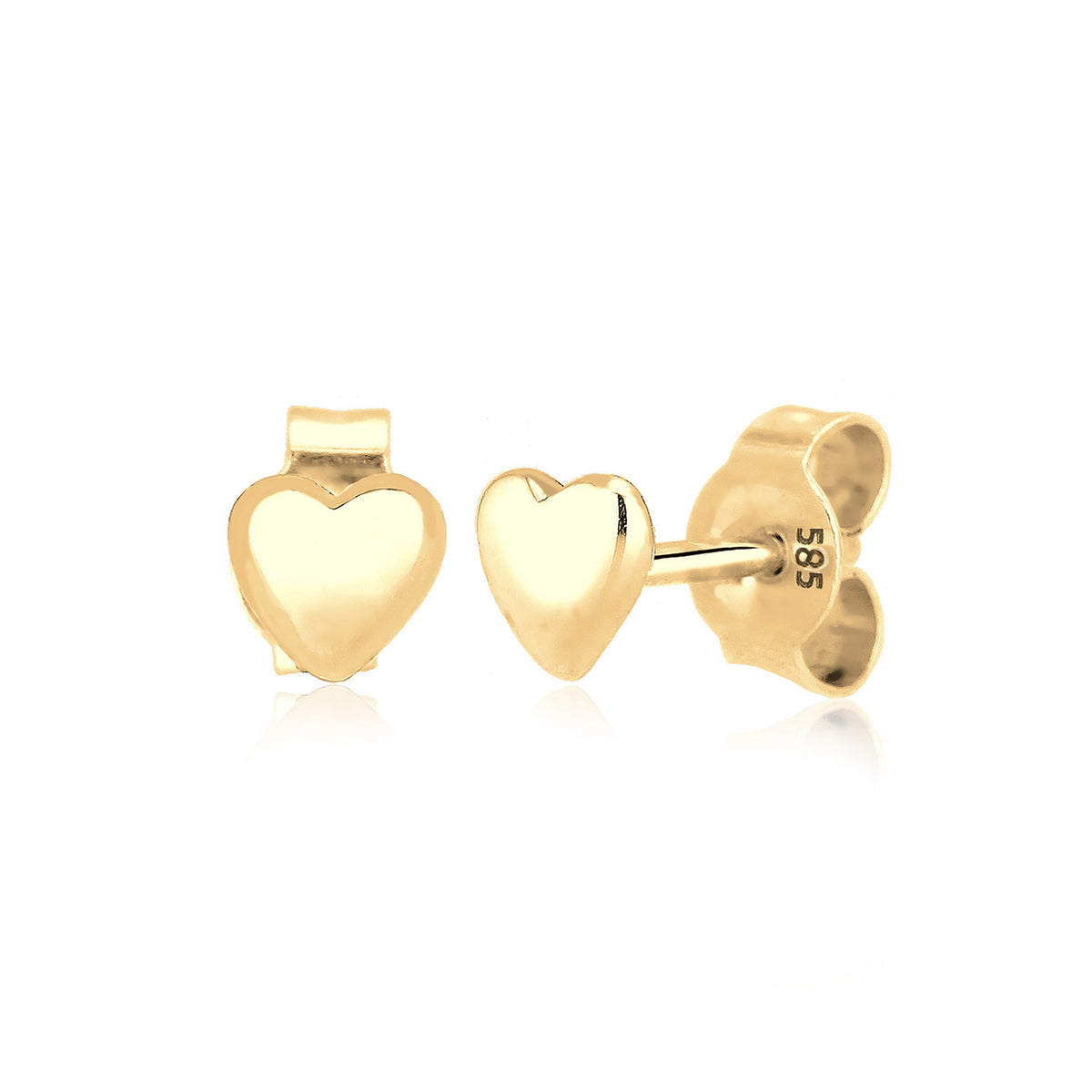 Gold - Elli PREMIUM | Ohrstecker Herz | 585 Gelbgold