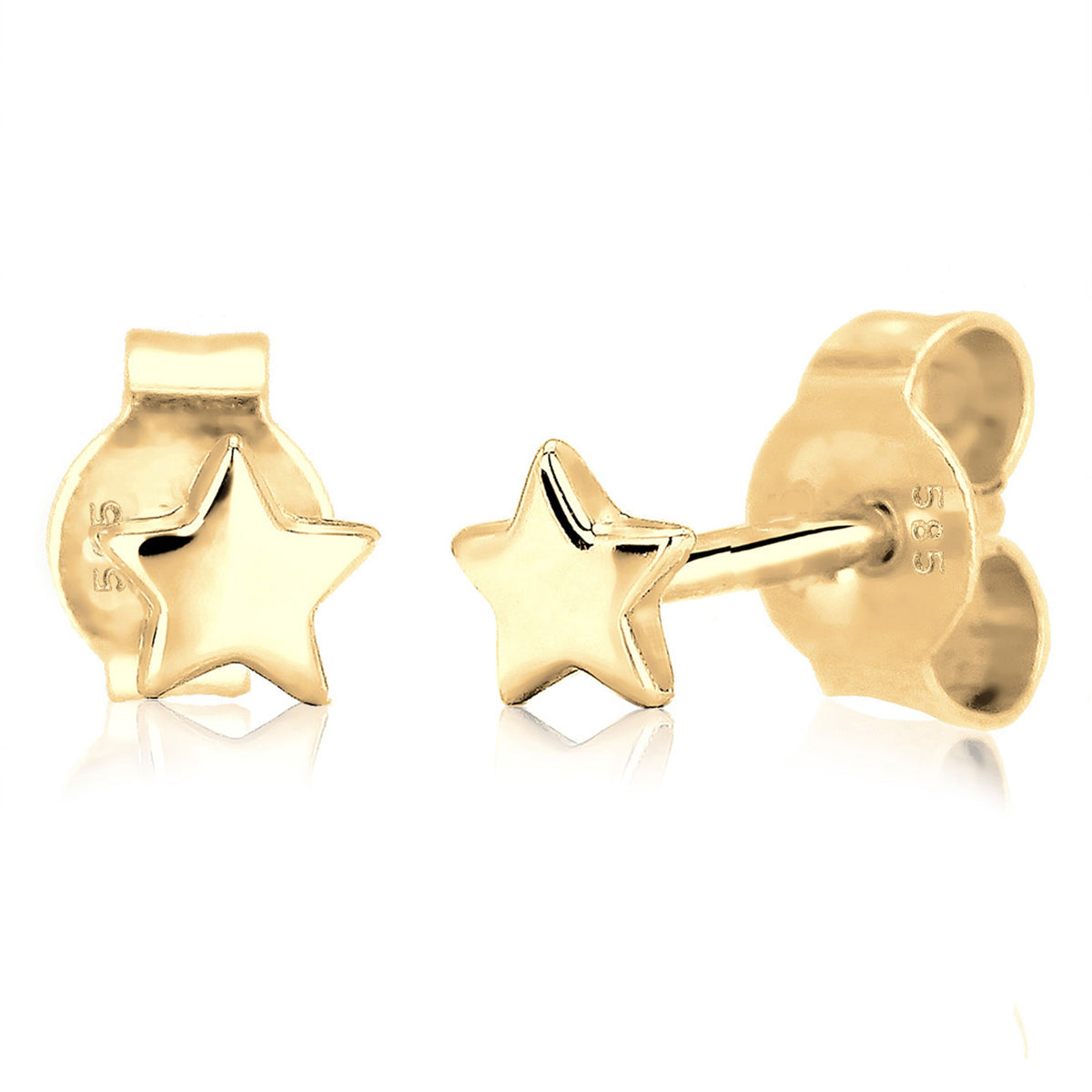 Gold - Elli PREMIUM | Ohrstecker Stern | 585 Gelbgold