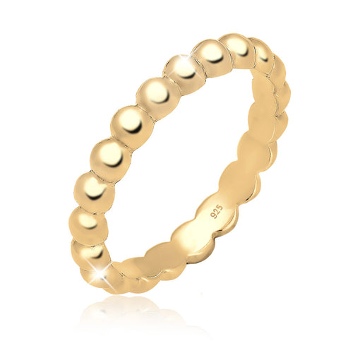 Gold - Elli | Ring Kugel | 925 Sterling Silber vergoldet