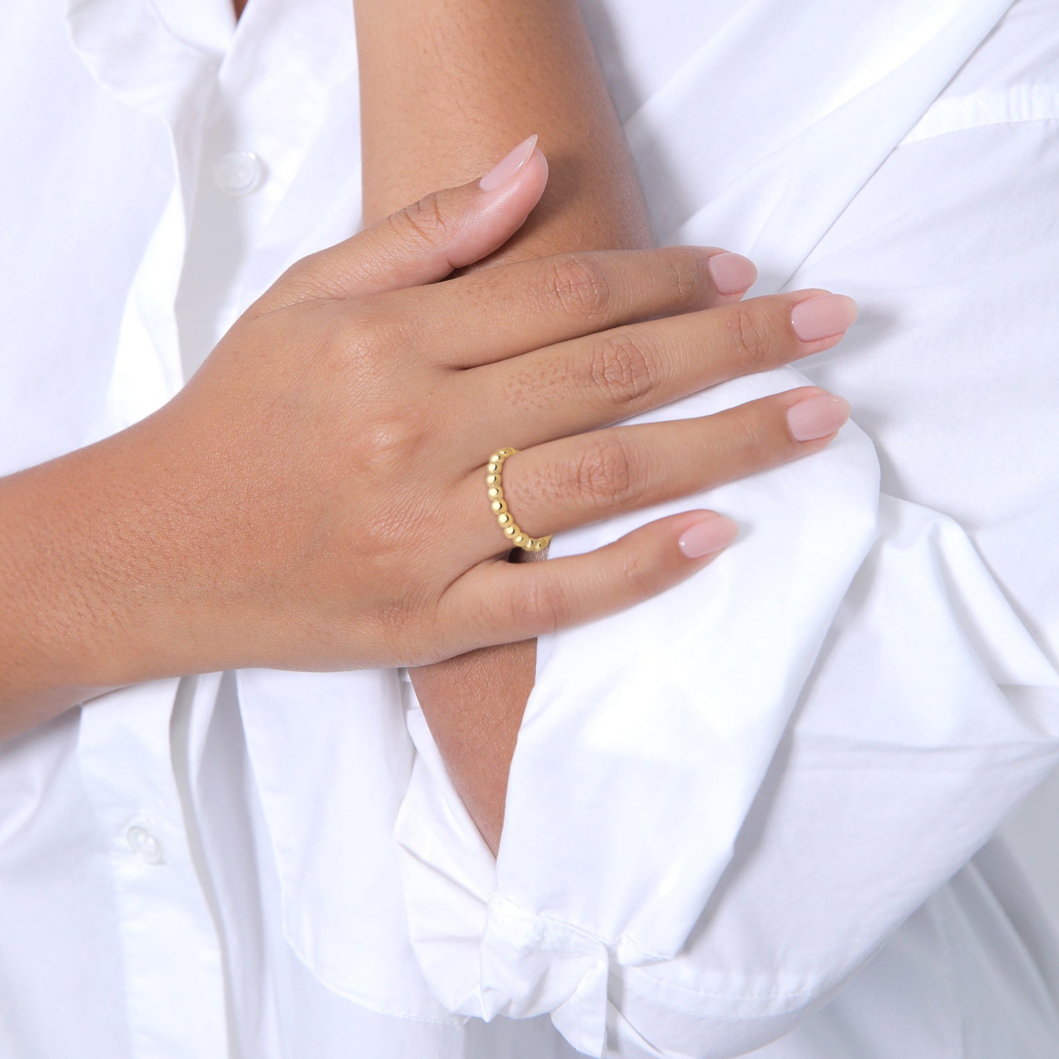 Gold - Elli | Ring Kugel | 925 Sterling Silber vergoldet