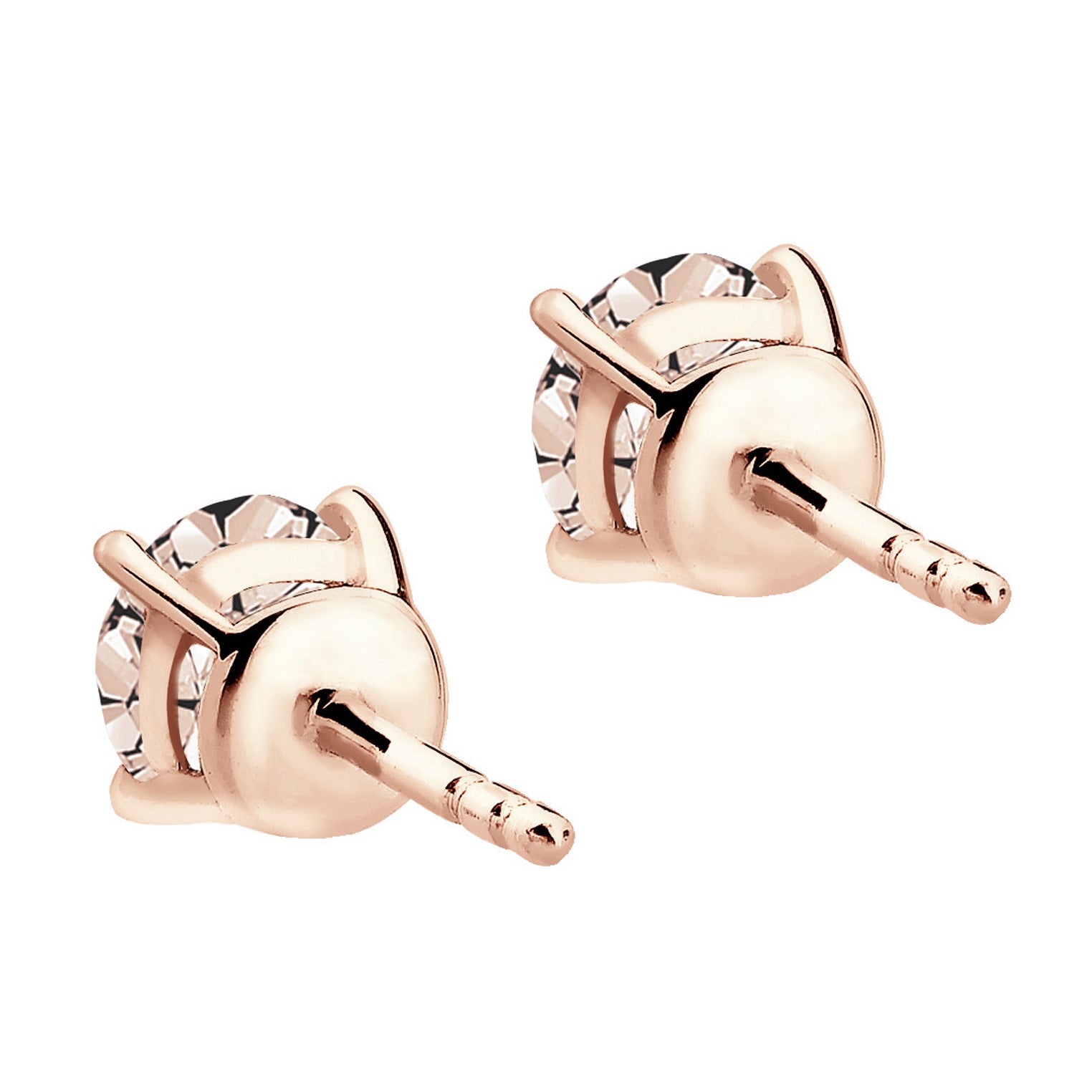 Rosa - Elli | Ohrstecker | Kristall ( Braun ) | 925 Sterling Silber Rosegold