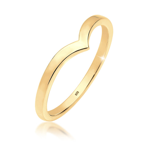 Gold - Elli | Ring V-Stacking | 925 Sterling Silber