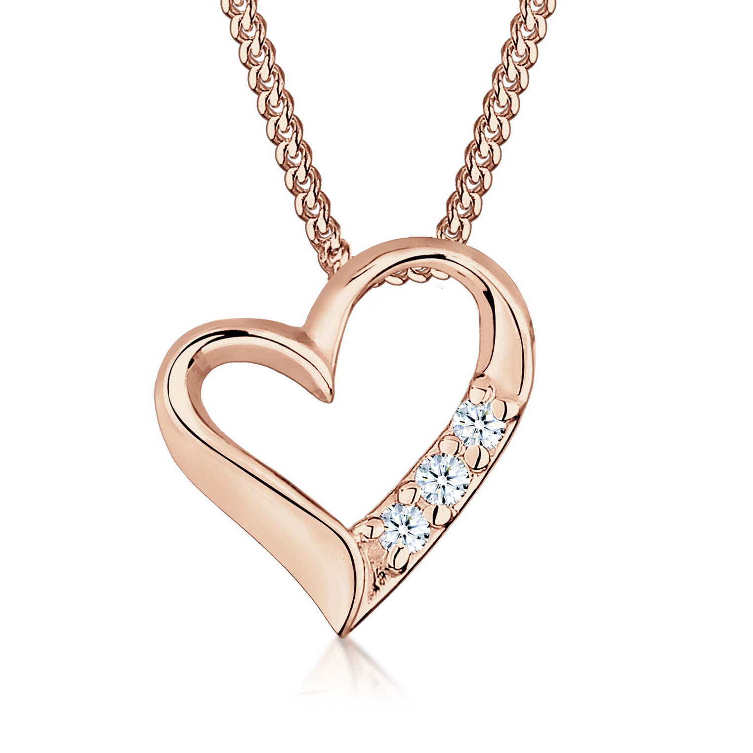 Roségold - Elli DIAMONDS | Halskette Herz | Diamant ( Weiß, 0,045 ct ) | 925 Sterling Silber Rosegold