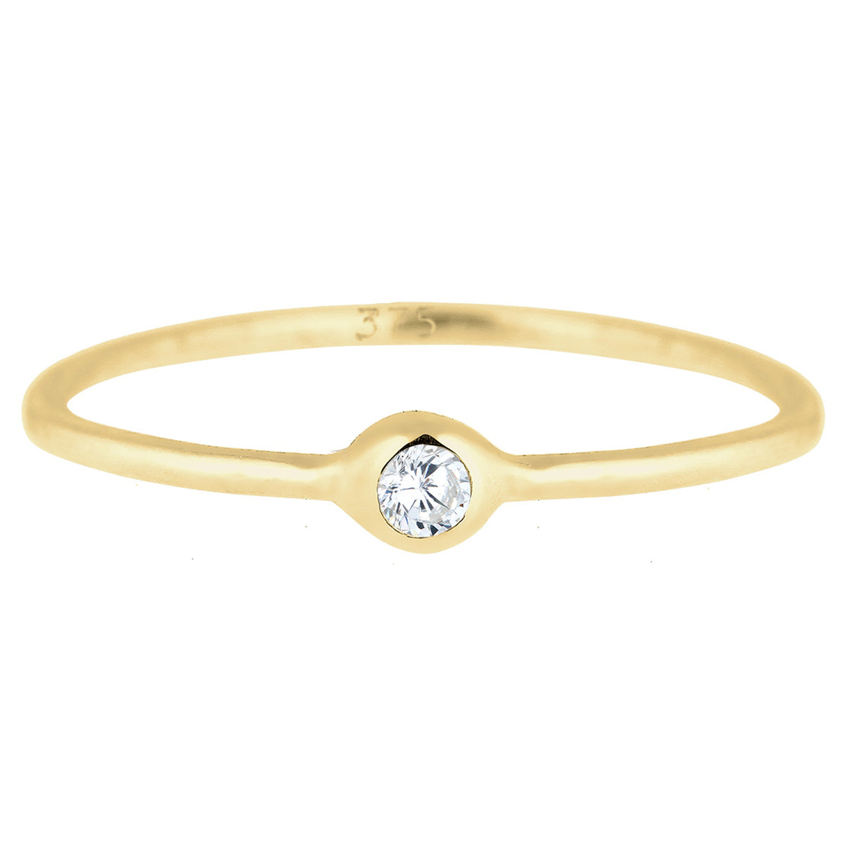 Weiß - Elli PREMIUM | Solitär-Ring | Zirkonia ( Weiß ) | 375 Gelbgold