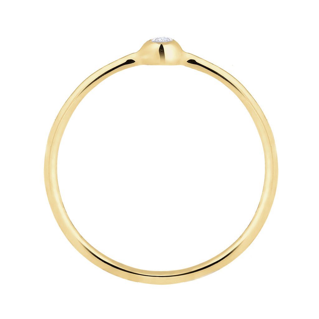 Weiß - Elli PREMIUM | Solitär-Ring | Zirkonia ( Weiß ) | 375 Gelbgold