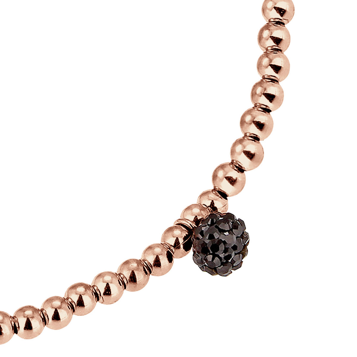 Schwarz - Elli | Armband Herz | Kristall ( Schwarz ) | 925 Sterling Silber Rosegold