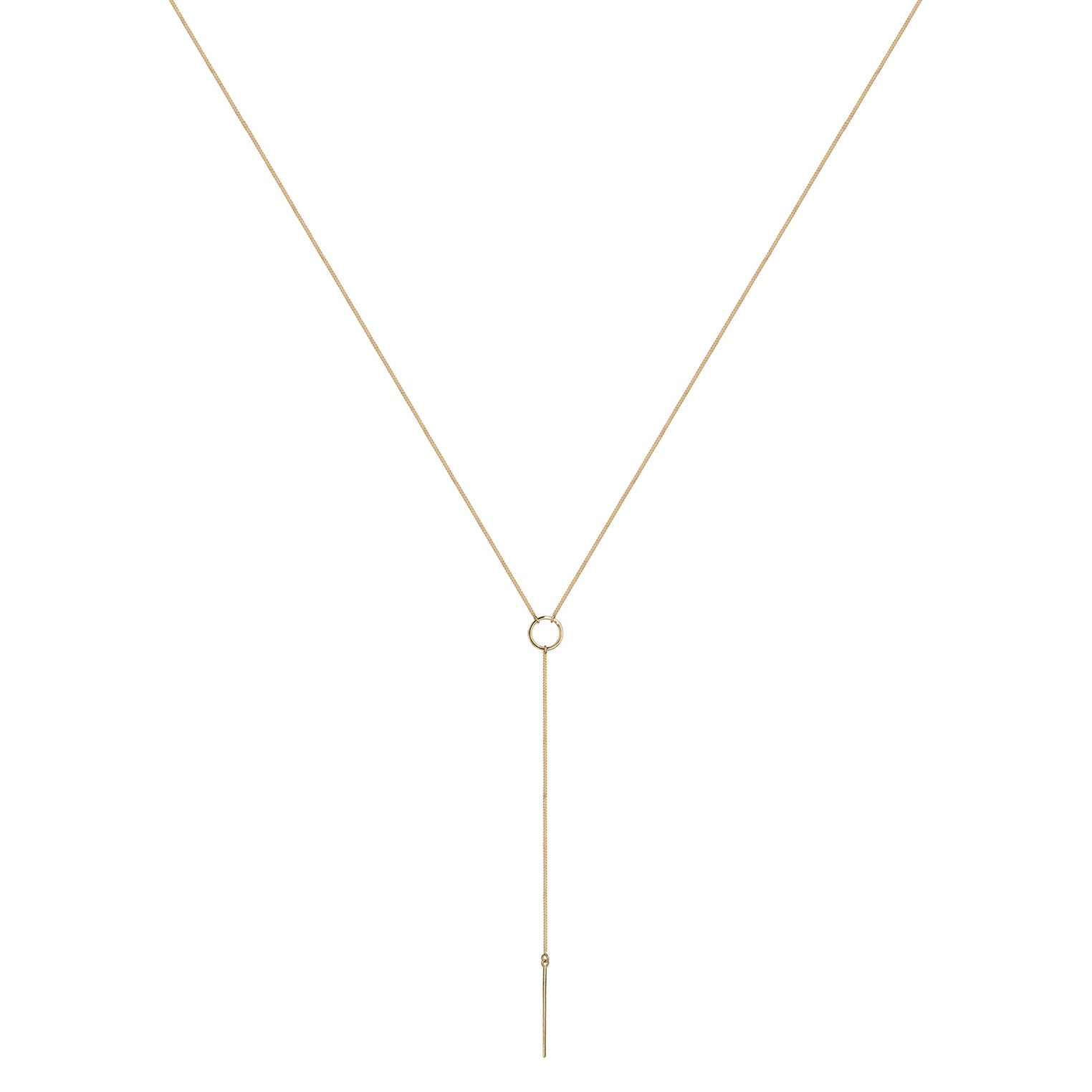 Gold - Elli | Y-Halskette Geo | 925 Sterling Silber vergoldet