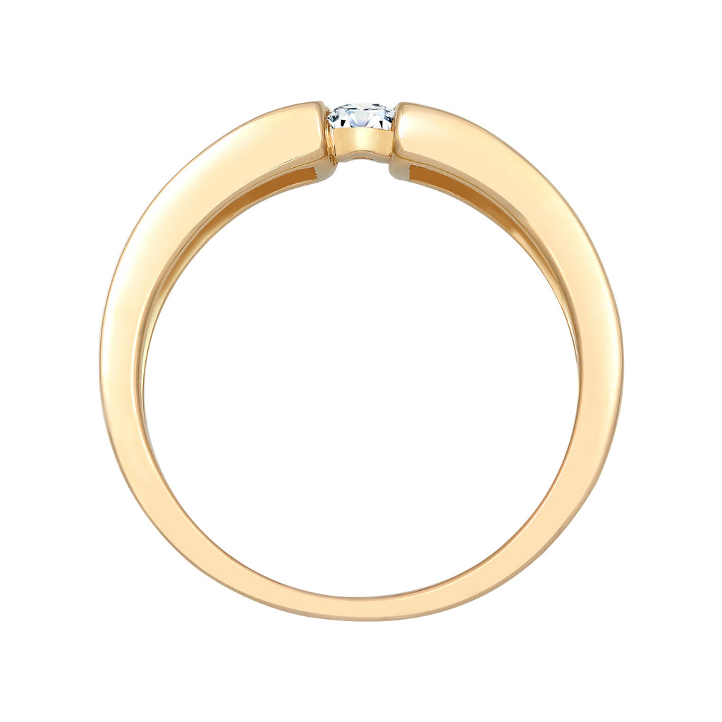 Gold - Elli DIAMONDS | Verlobungsring | Diamant ( Weiß, 0,14 ct ) | 585 Gelbgold