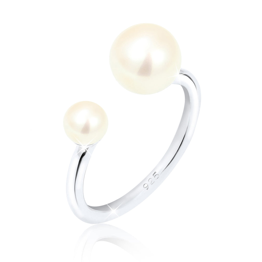 Silber - Elli | Ring | Süßwasserperle | 925er Sterling Silber
