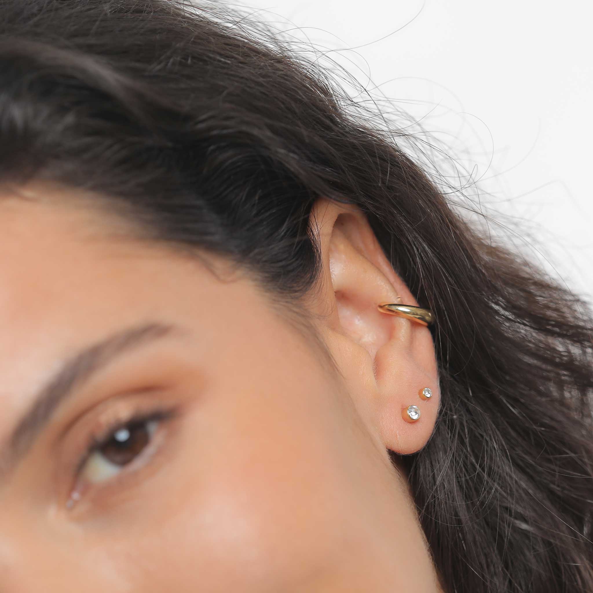 Weiß - Elli | Ohrringset Basic | Mit Kristallen von Swarovski® (Weiß) | 925 Sterling Silber Vergoldet