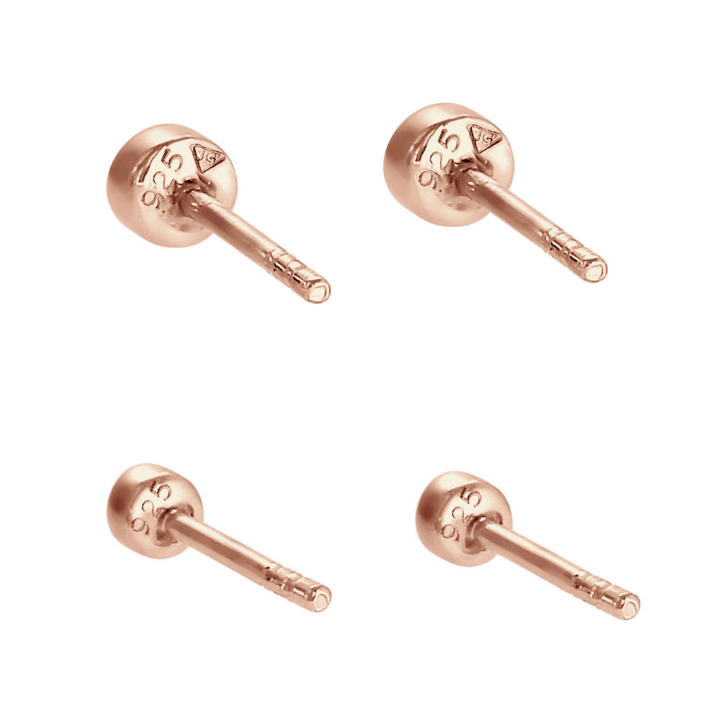 Roségold - Elli | Ohrringset | Mit Kristallen von Swarovski® (Weiß) | 925 Sterling Silber Rosévergoldet