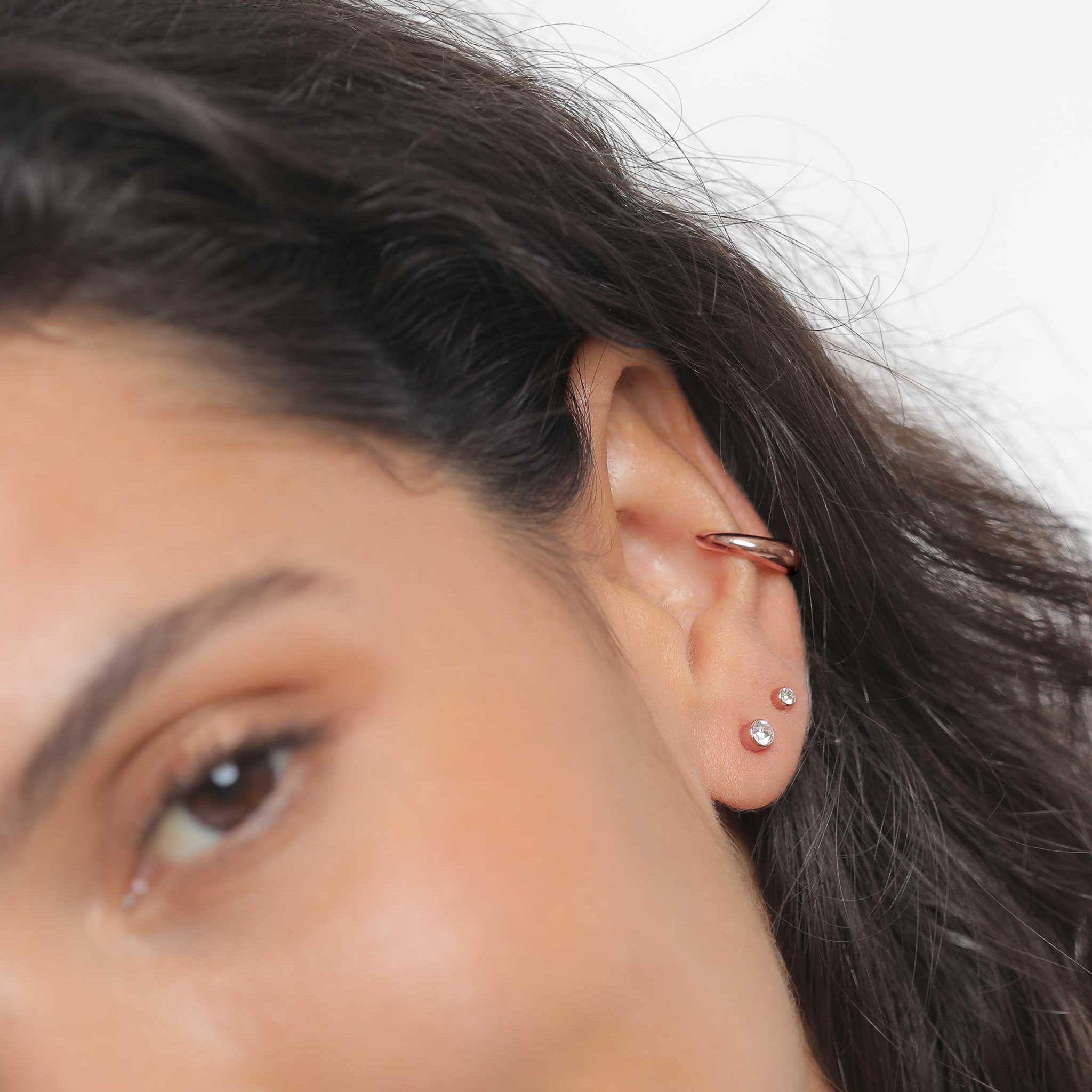 Roségold - Elli | Ohrringset | Mit Kristallen von Swarovski® (Weiß) | 925 Sterling Silber Rosévergoldet