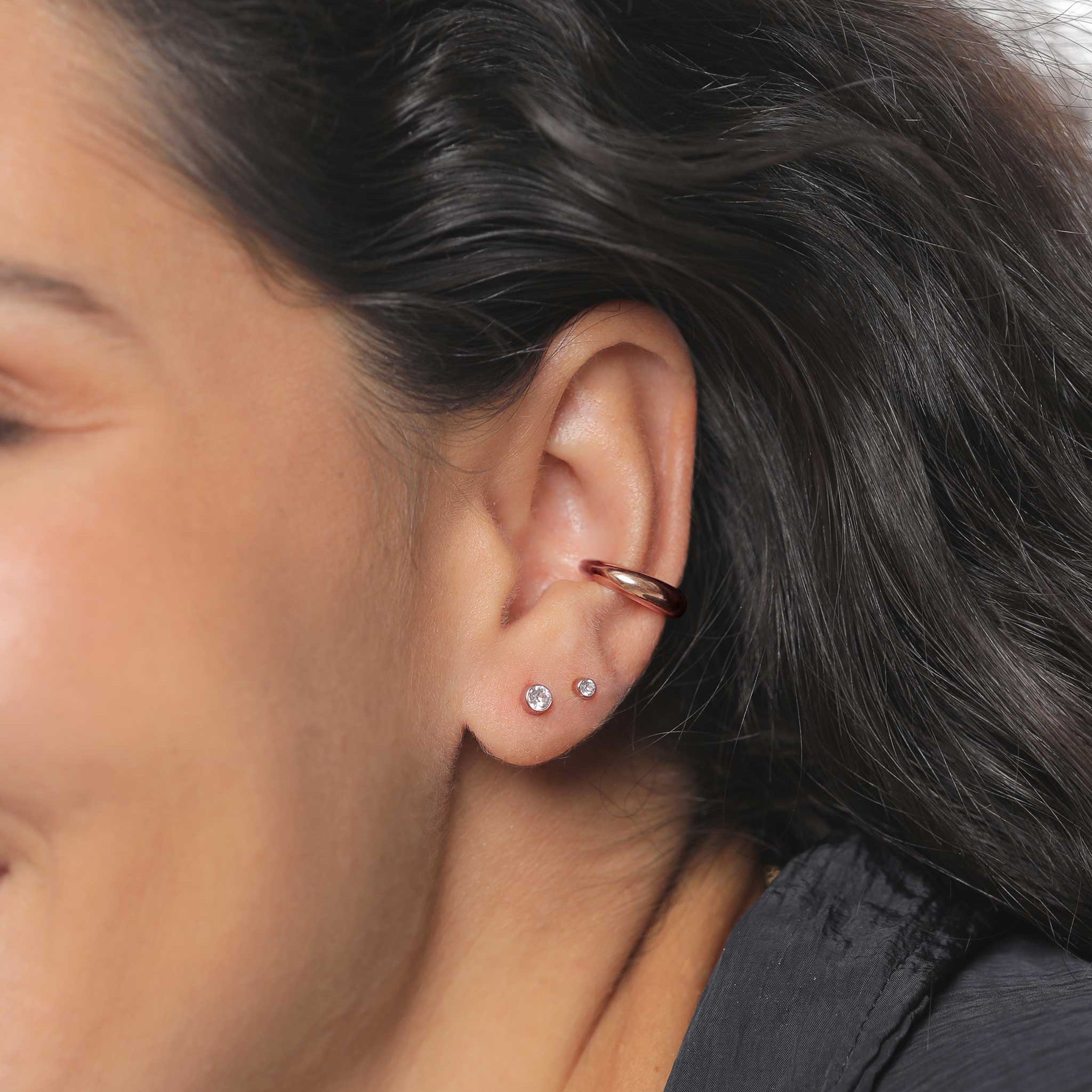 Roségold - Elli | Ohrringset | Mit Kristallen von Swarovski® (Weiß) | 925 Sterling Silber Rosévergoldet