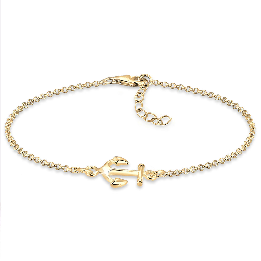 Gold - Elli | Armband Anker | 925 Sterling Silber vergoldet