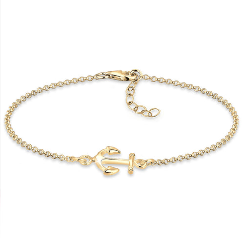 Gold - Elli | Armband Anker | 925 Sterling Silber vergoldet