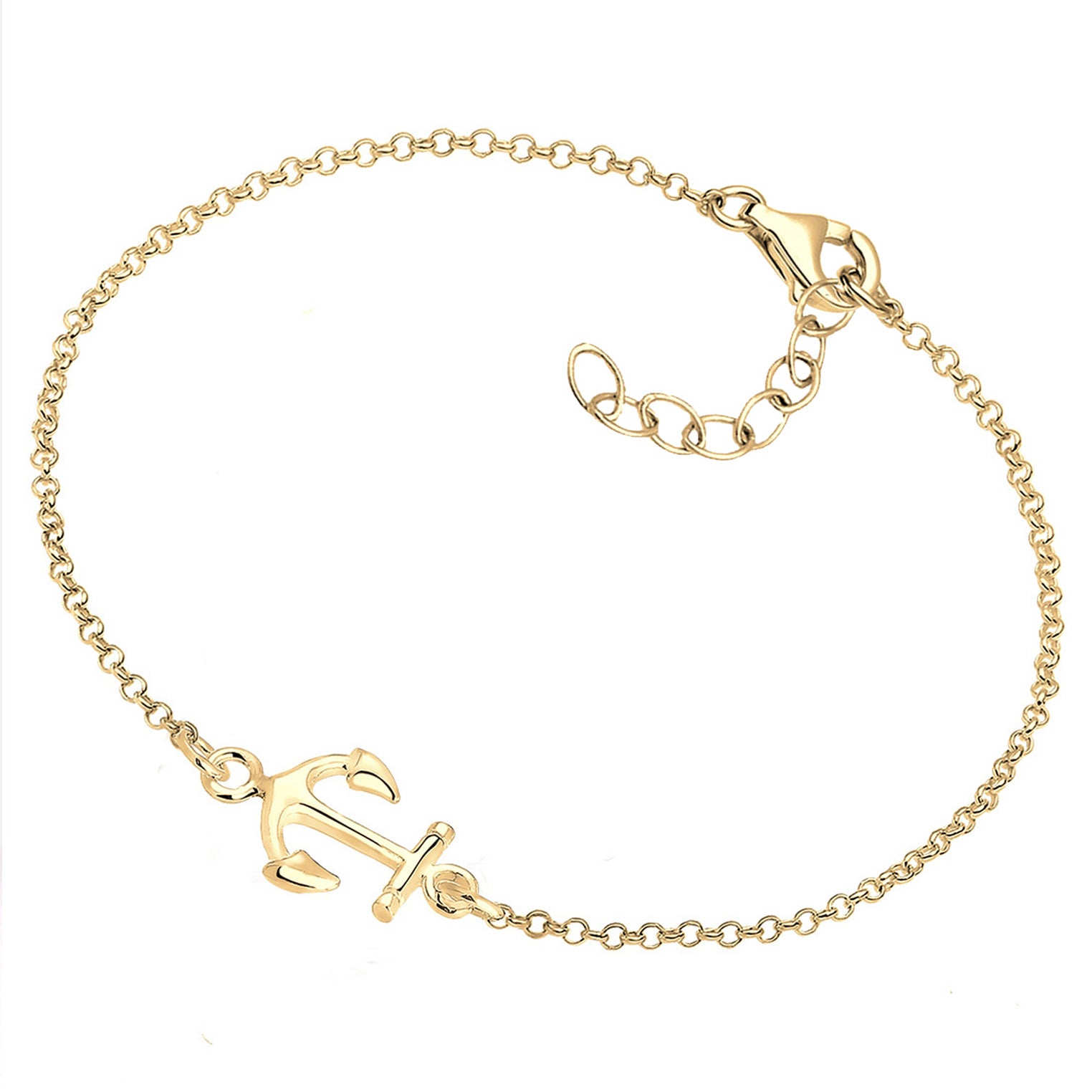 Gold - Elli | Armband Anker | 925 Sterling Silber vergoldet