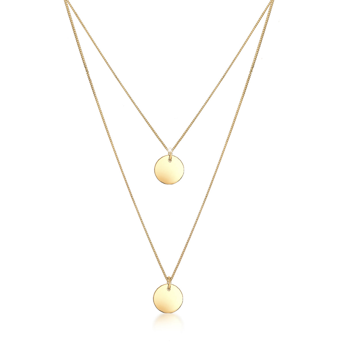 Gold - Elli | Layer-Halskette Geo | 925 Sterling Silber vergoldet