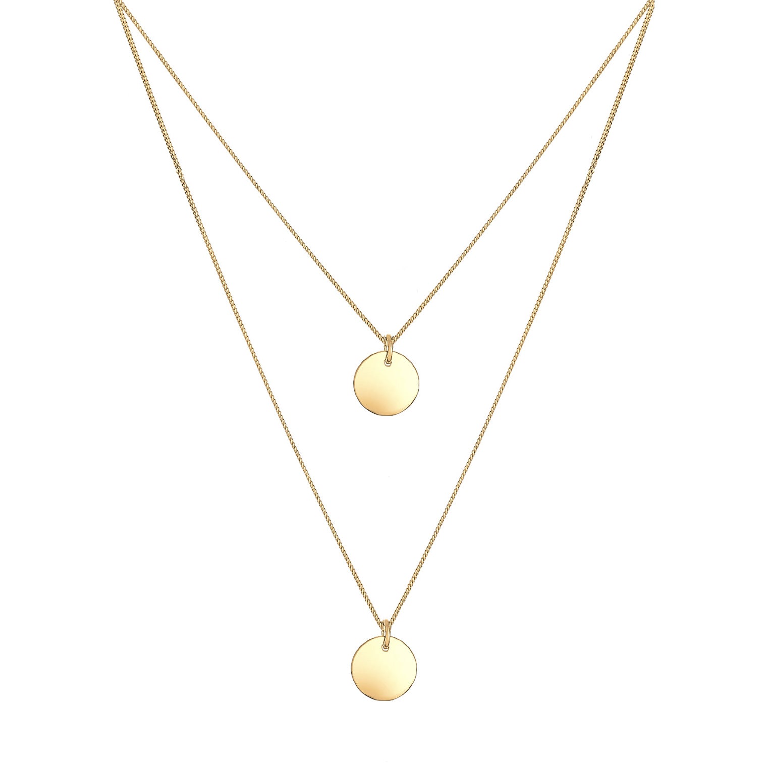 Gold - Elli | Layer-Halskette Geo | 925 Sterling Silber vergoldet