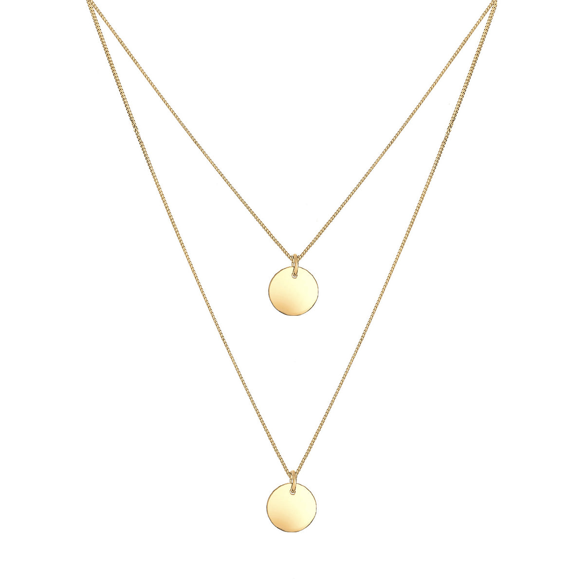 Gold - Elli | Layer-Halskette Geo | 925 Sterling Silber vergoldet