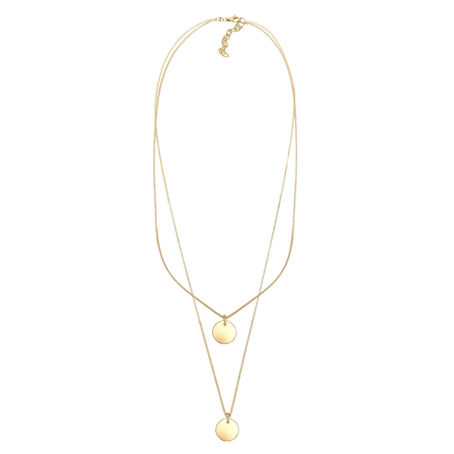 Gold - Elli | Layer-Halskette Geo | 925 Sterling Silber vergoldet