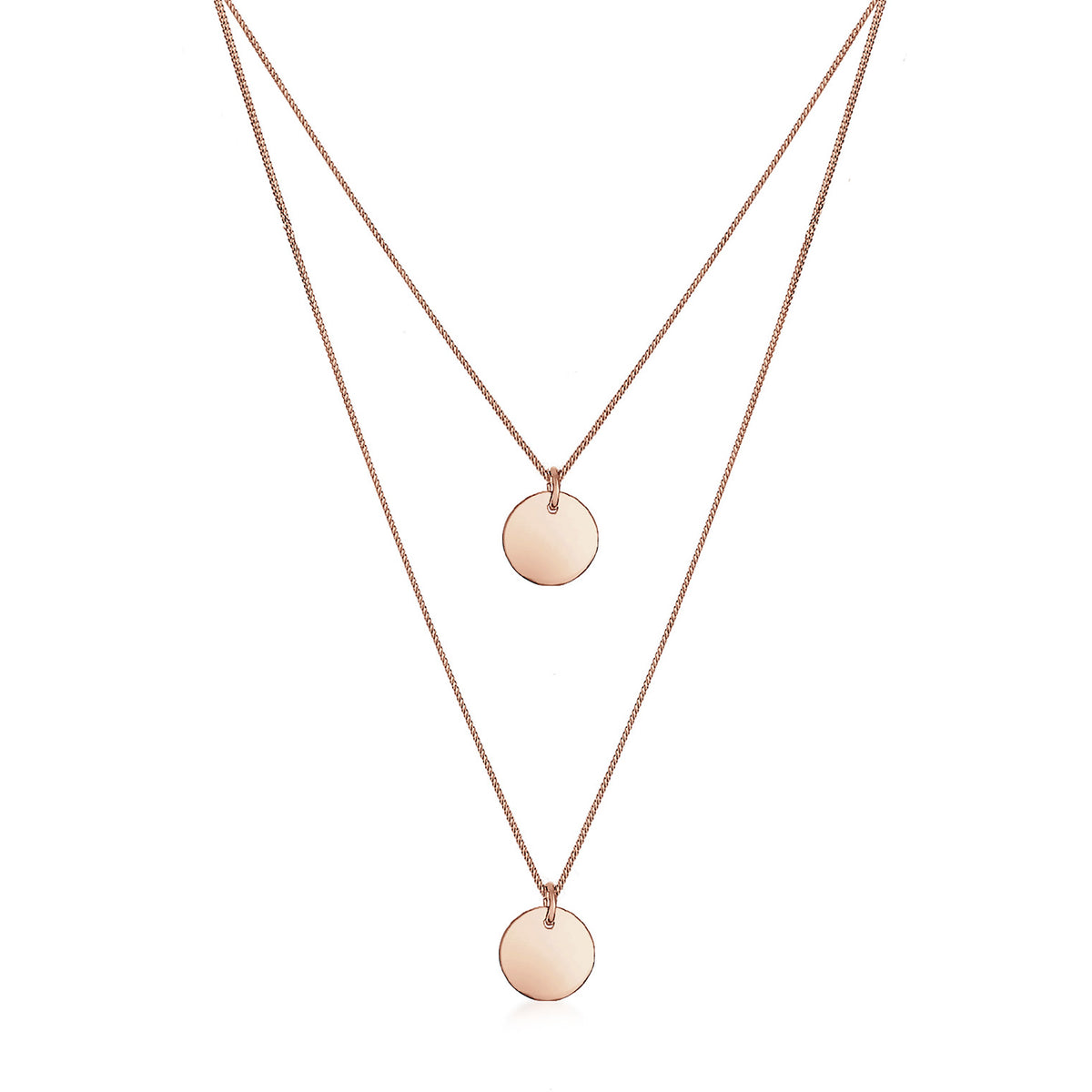 Roségold - Elli | Layer-Halskette Geo | 925 Sterling Silber Rosegold