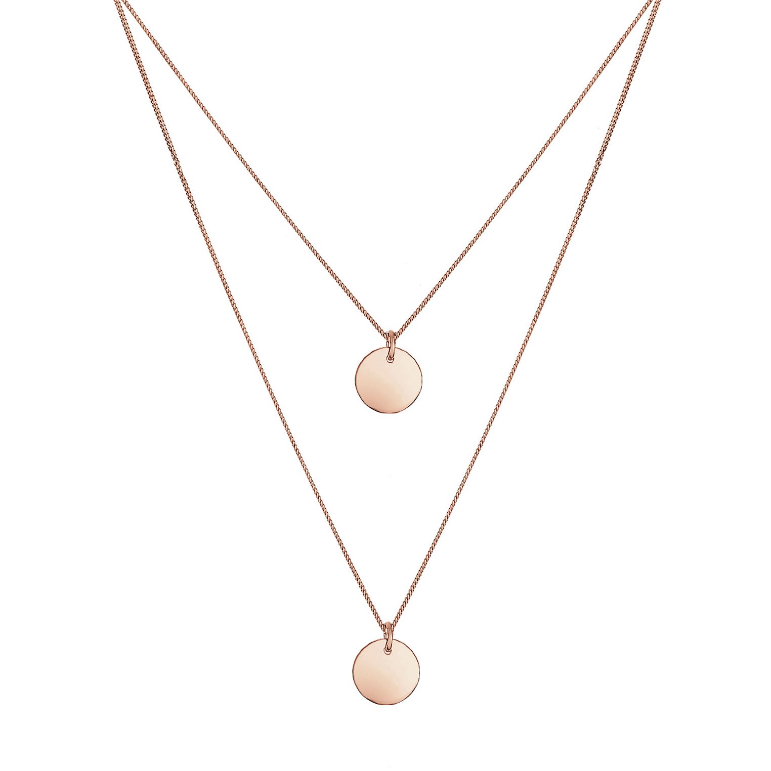 Roségold - Elli | Layer-Halskette Geo | 925 Sterling Silber Rosegold