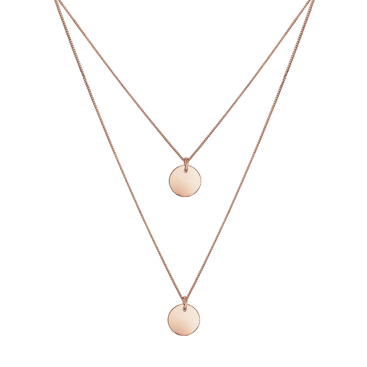 Roségold - Elli | Layer-Halskette Geo | 925 Sterling Silber Rosegold