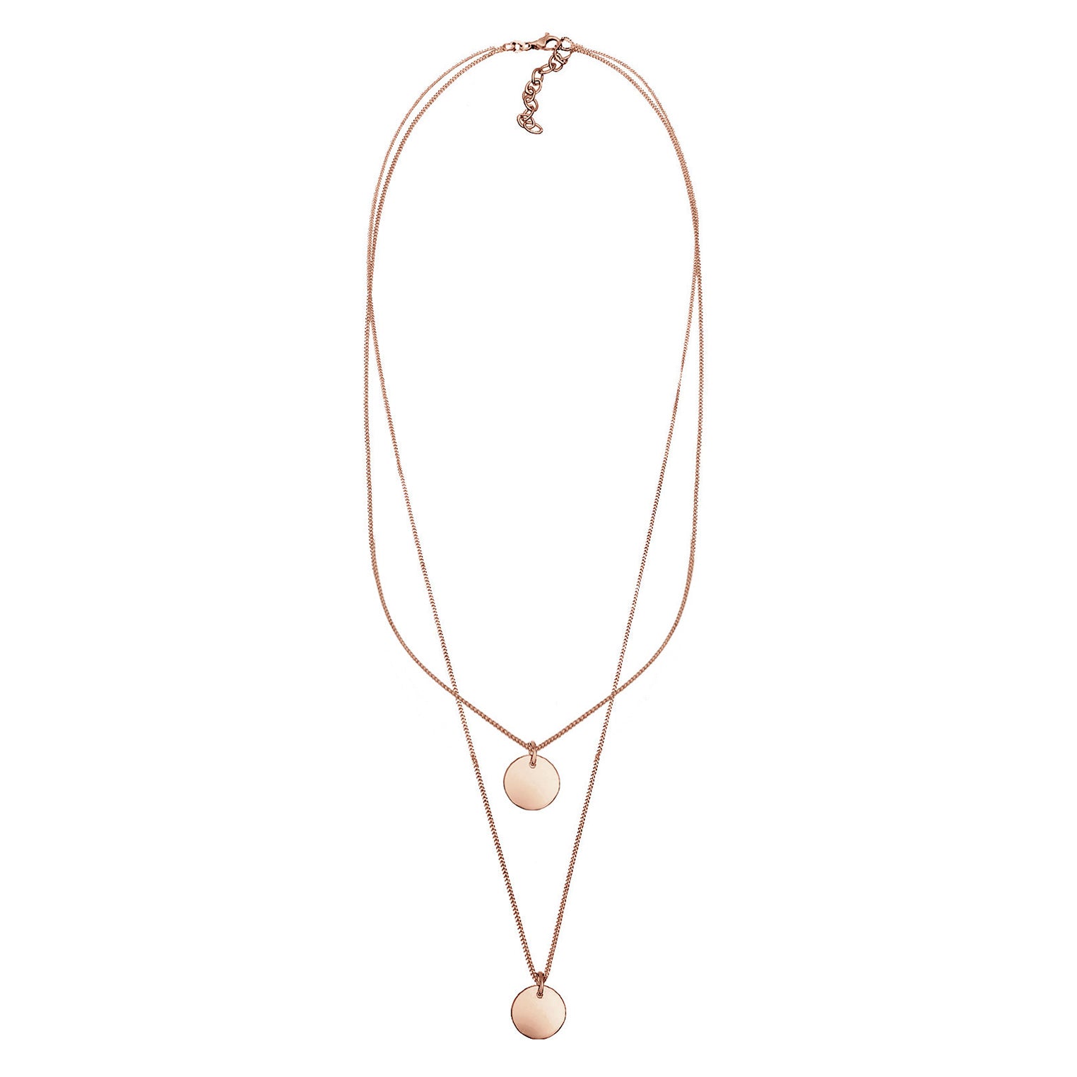 Roségold - Elli | Layer-Halskette Geo | 925 Sterling Silber Rosegold