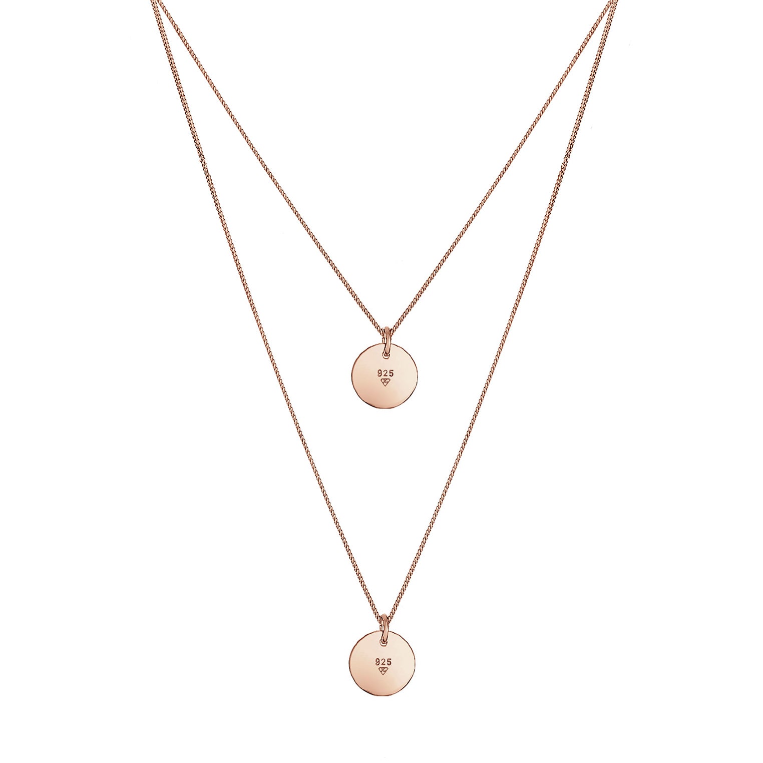 Roségold - Elli | Layer-Halskette Geo | 925 Sterling Silber Rosegold