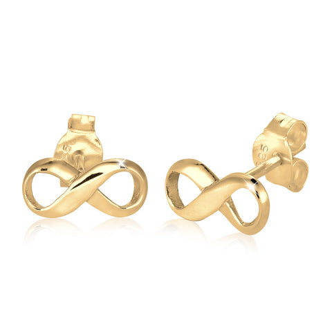 Gold - Elli | Ohrstecker Infinity | 925 Sterling Silber vergoldet
