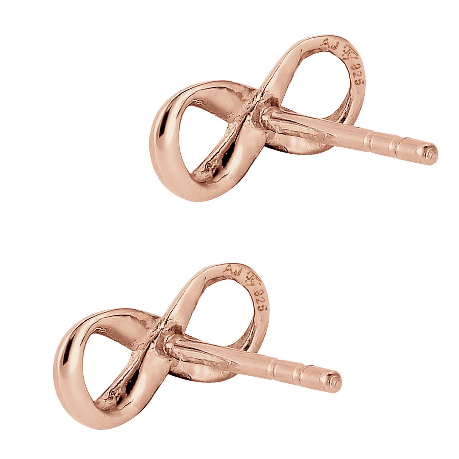 Roségold - Elli | Ohrstecker Infinity | 925 Sterling Silber Rosegold