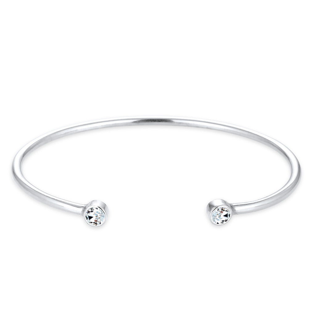 Weiß - Elli | Armreif | Kristall ( Weiß ) | 925er Sterling Silber