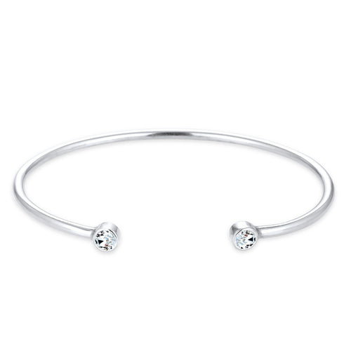 Weiß - Elli | Armreif | Kristall ( Weiß ) | 925er Sterling Silber