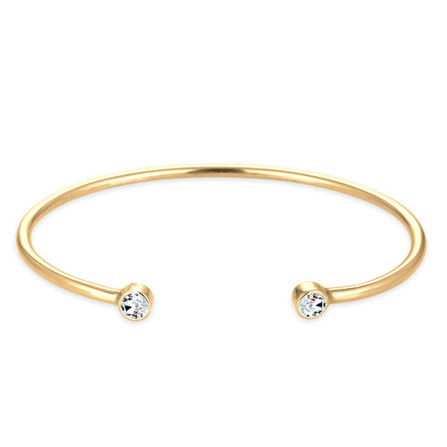 Gold - Elli | Armreif | Kristall ( Weiß ) | 925 Sterling Silber vergoldet