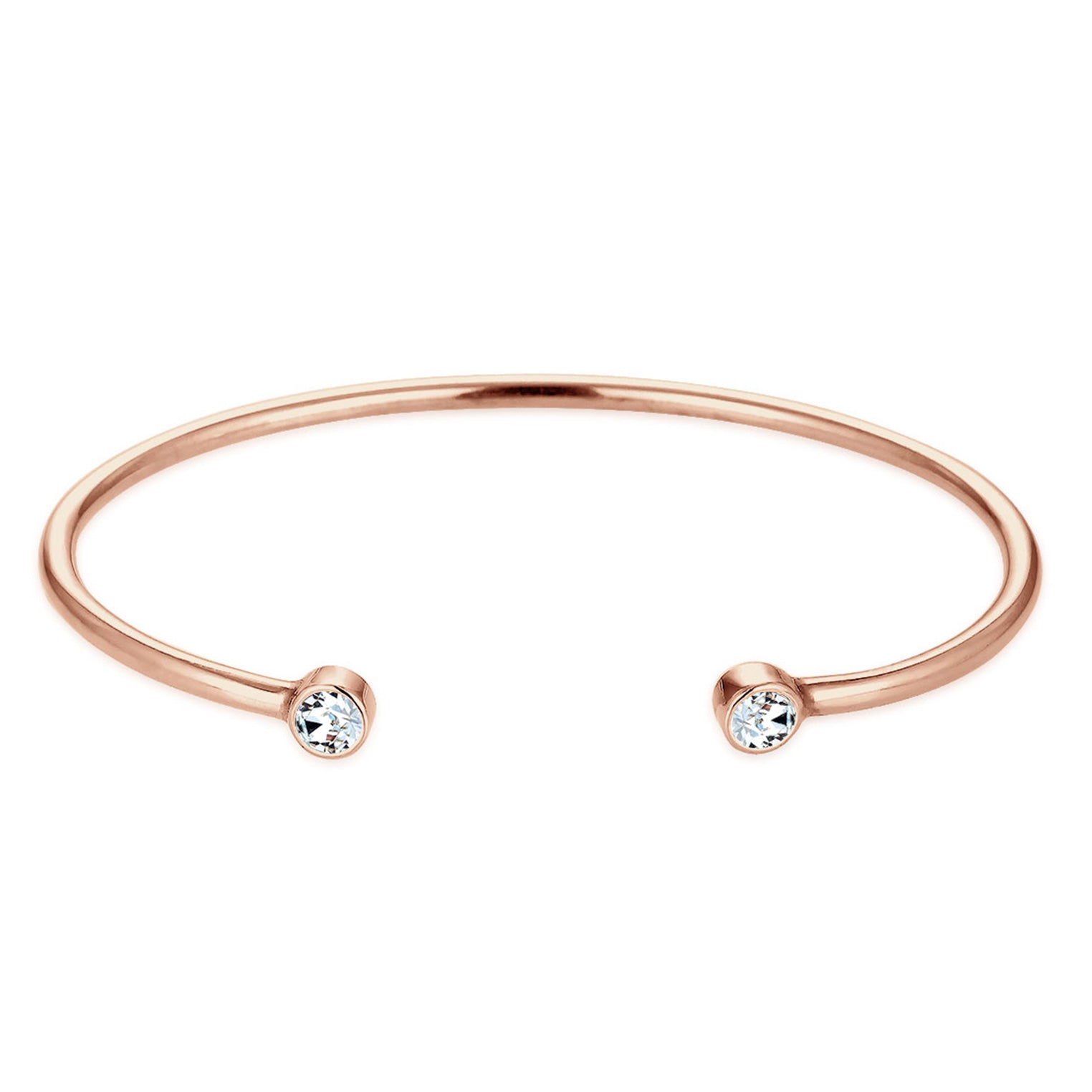 Roségold - Elli | Armreif | Kristall ( Weiß ) | 925 Sterling Silber Rosegold