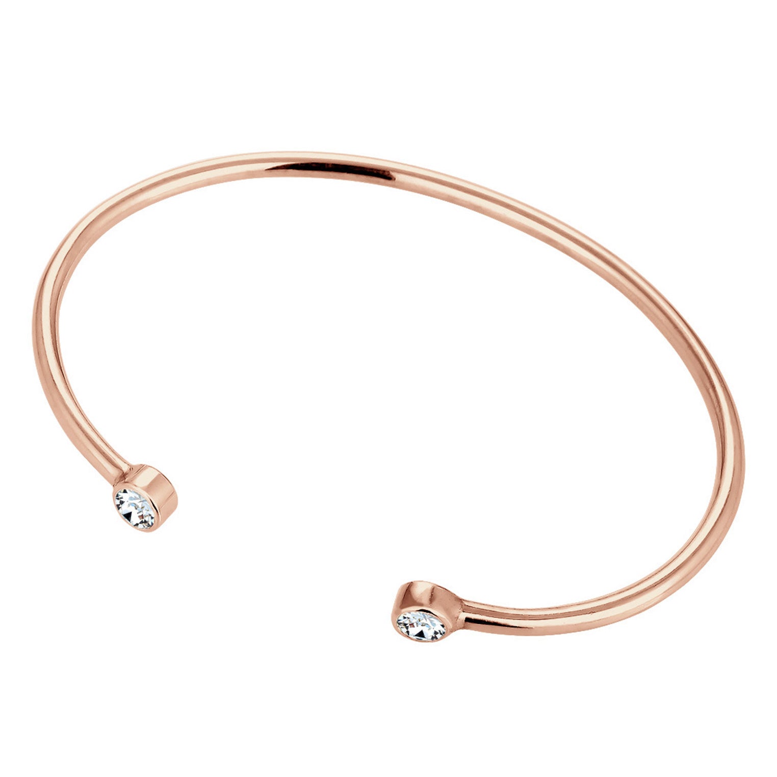 Roségold - Elli | Armreif | Kristall ( Weiß ) | 925 Sterling Silber Rosegold